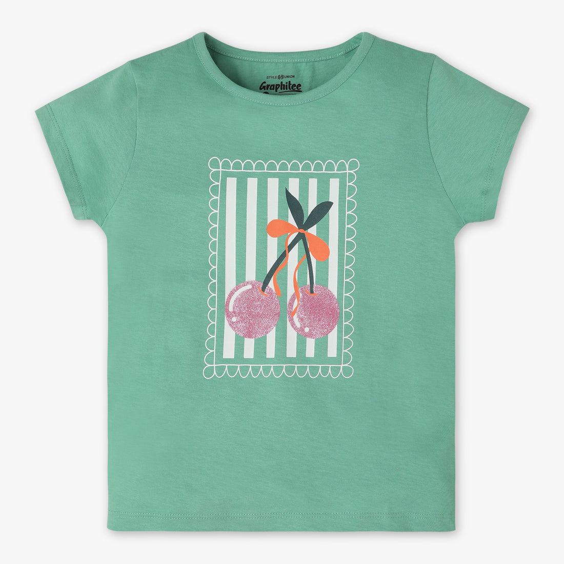 Girls Regular Fit Graphic Crew Neck Short Sleeve T-Shirt