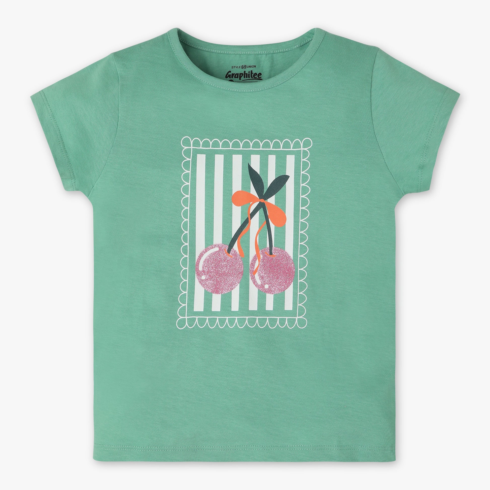 Girls Regular Fit Graphic Crew Neck Short Sleeve T-Shirt