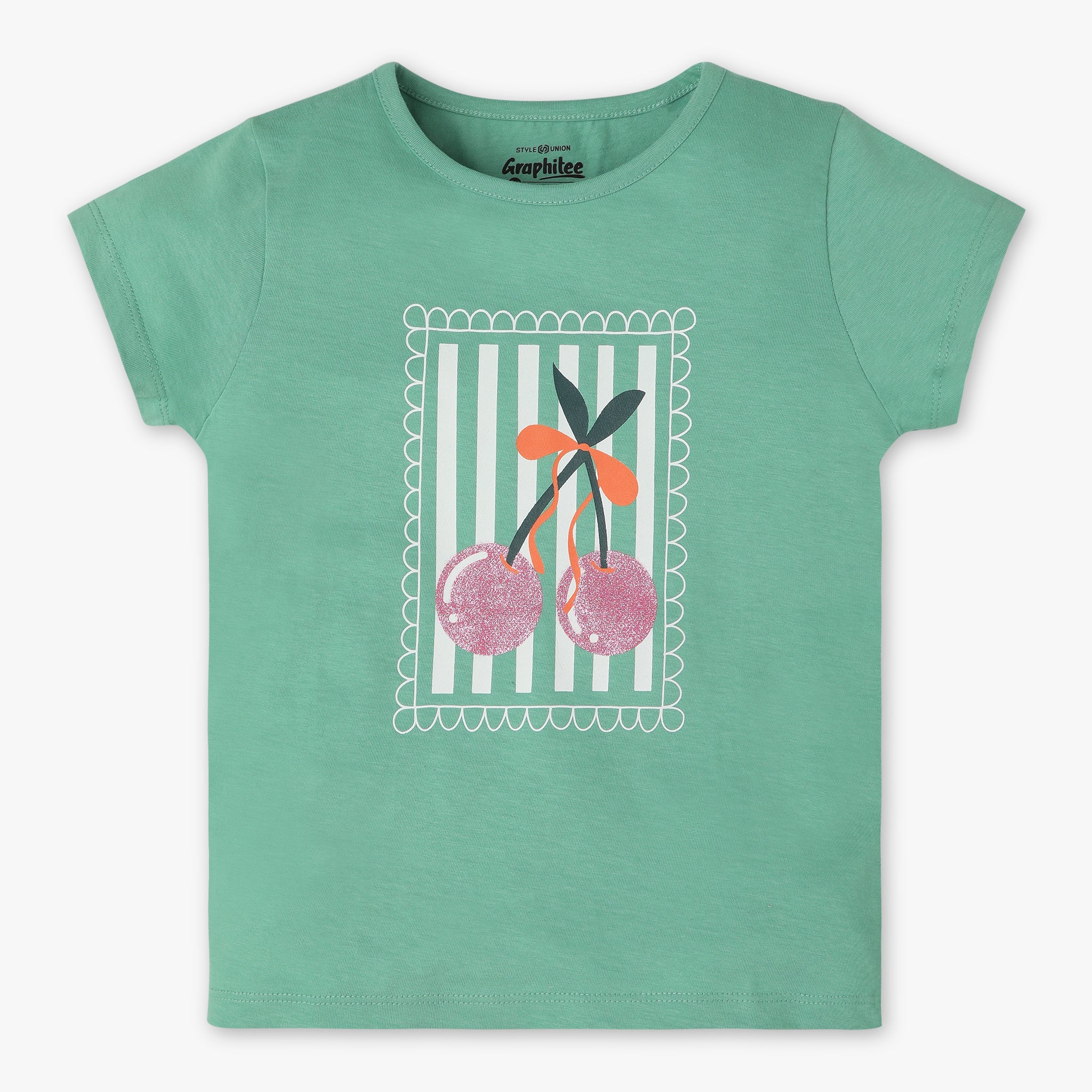 Girls Regular Fit Graphic Crew Neck Short Sleeve T-Shirt