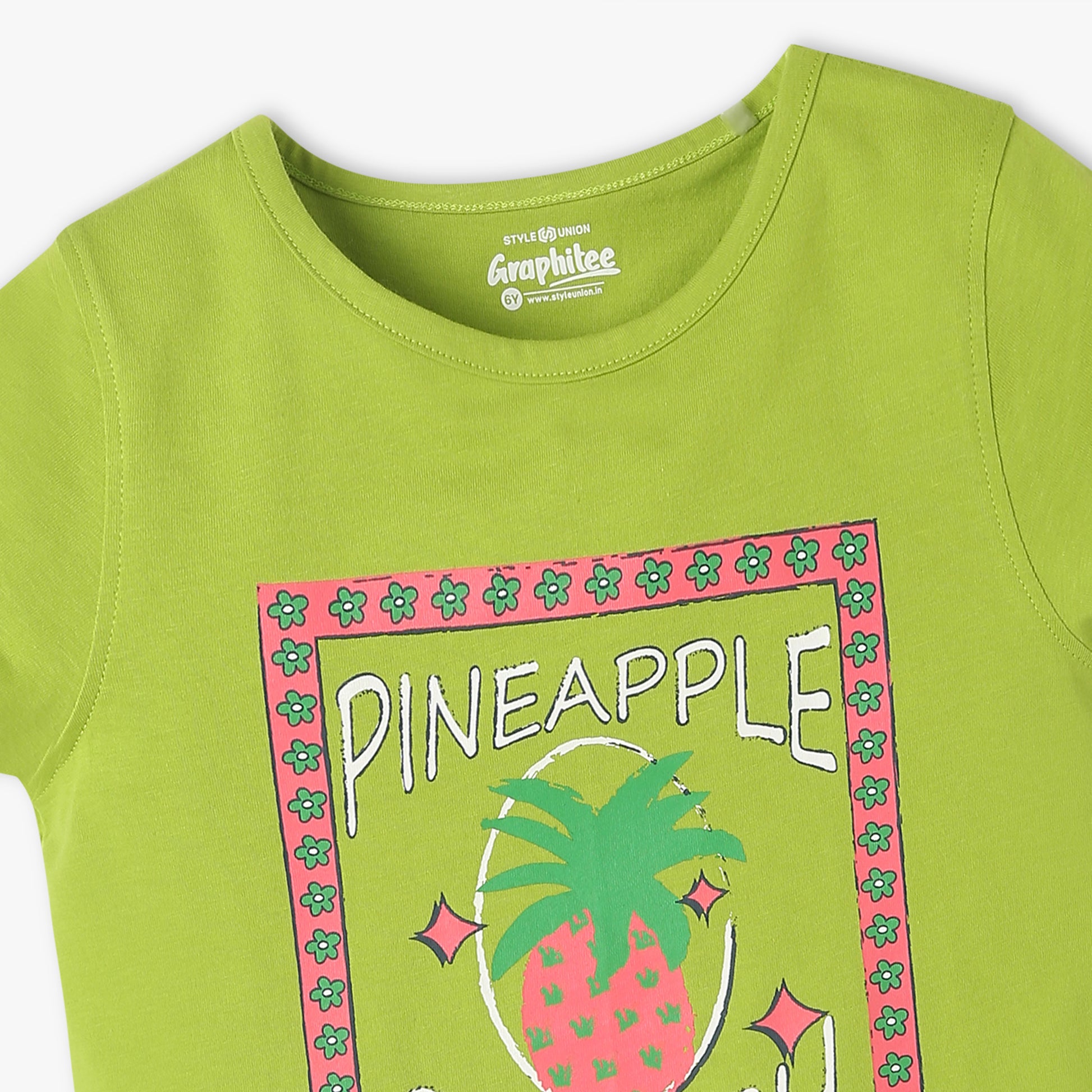 Girls Crew Neck "Fun Playtime Graphic T-Shirt | Basic Crew Neck Body with Half Sleeve | Regular Fit And Length | Breathable & Absorbent 100% Cotton Single Jersey Fabric"