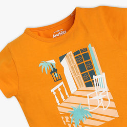 Girls Regular Fit Graphic Crew Neck Short Sleeve T-Shirt