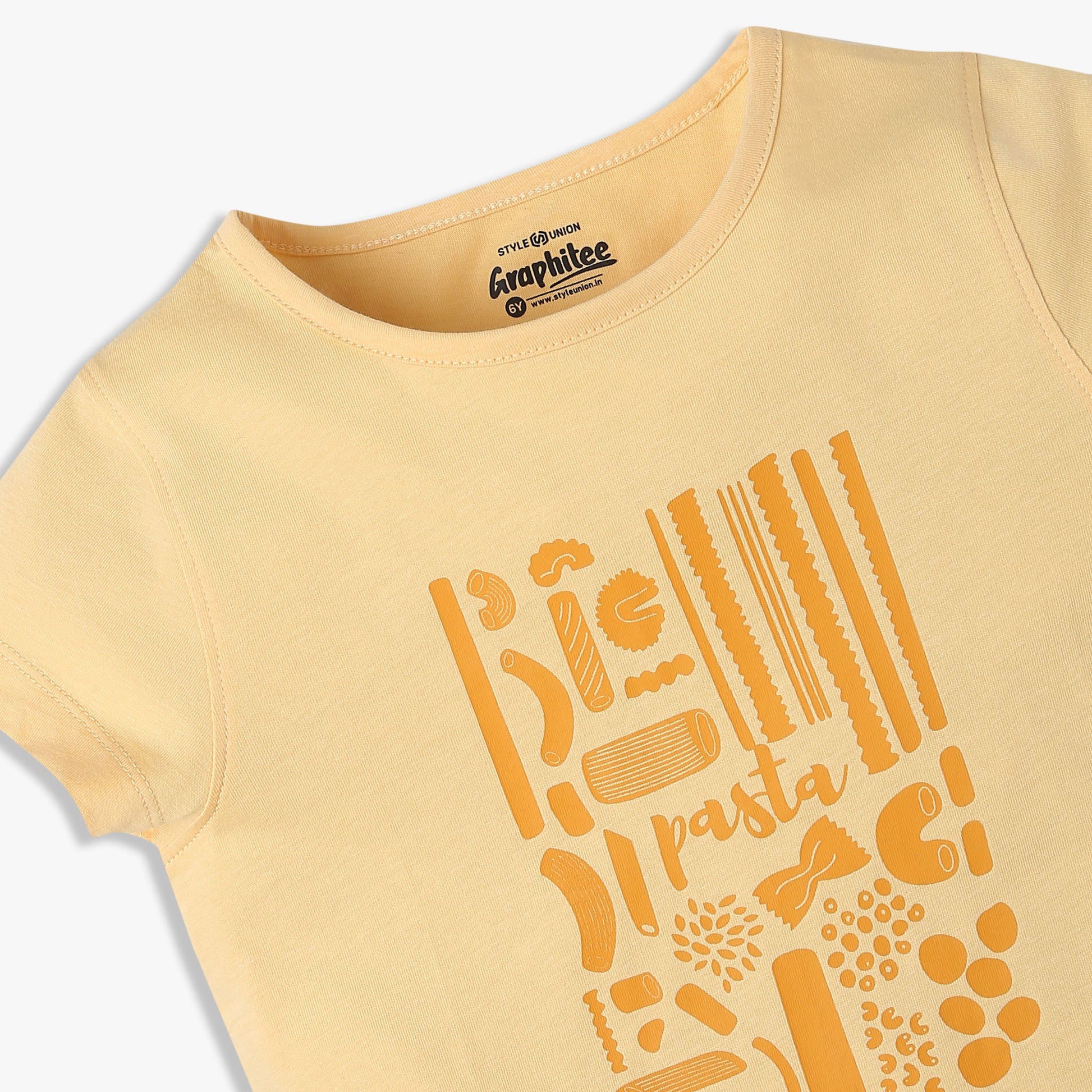 Girls Regular Fit Graphic Crew Neck T-Shirt