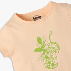 Girls Regular Fit Graphic Crew Neck T-Shirt