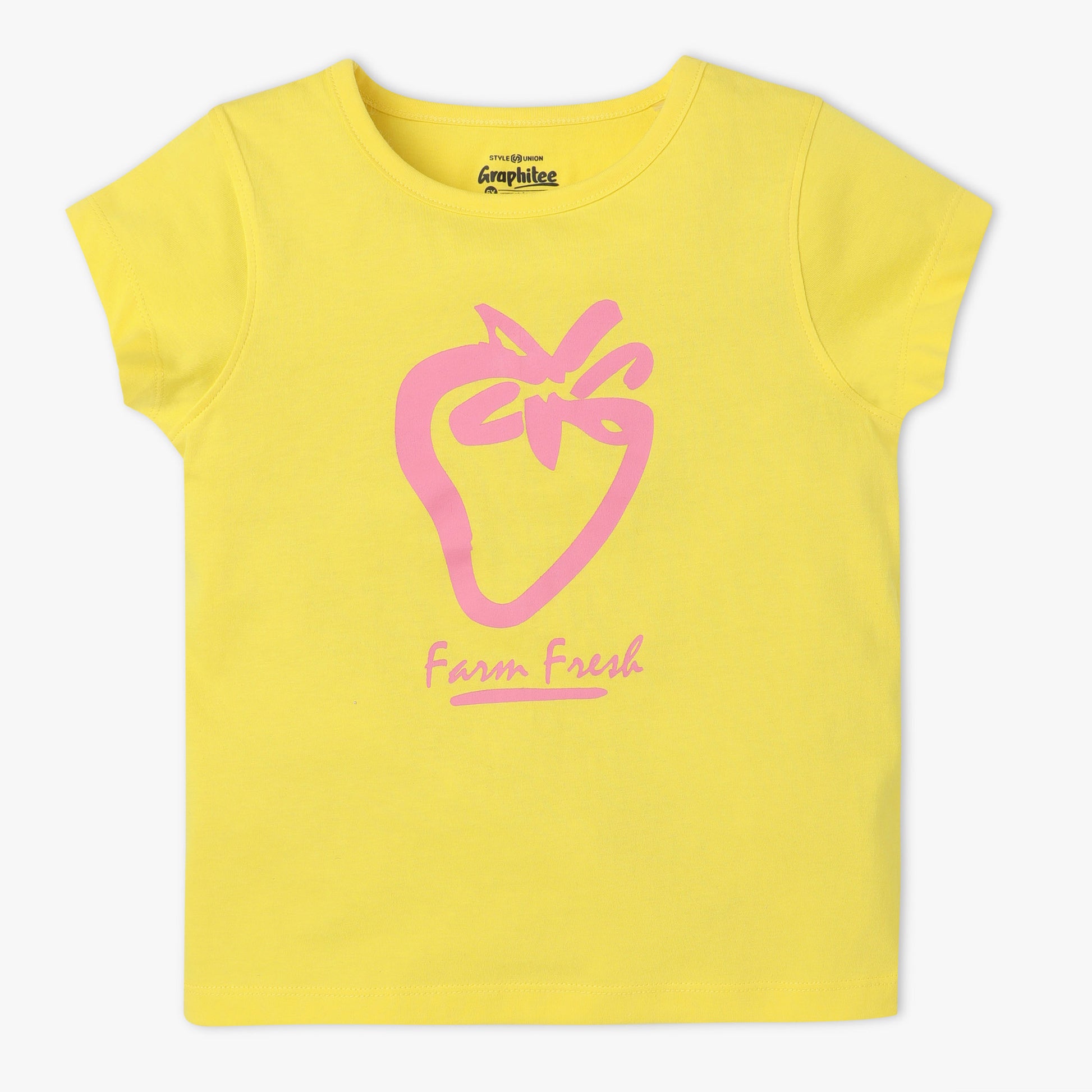 Girls Regular Fit Graphic Crew Neck Short Sleeve T-Shirt