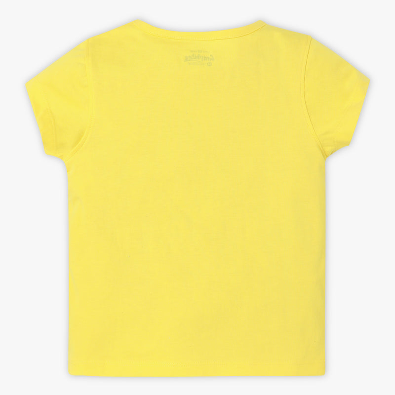 Girls Regular Fit Graphic Crew Neck Short Sleeve T-Shirt