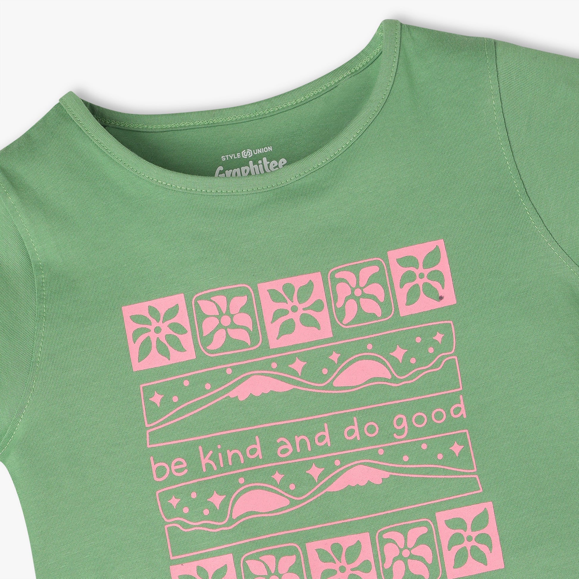 Girls Regular Fit Graphic Crew Neck Short Sleeve T-Shirt