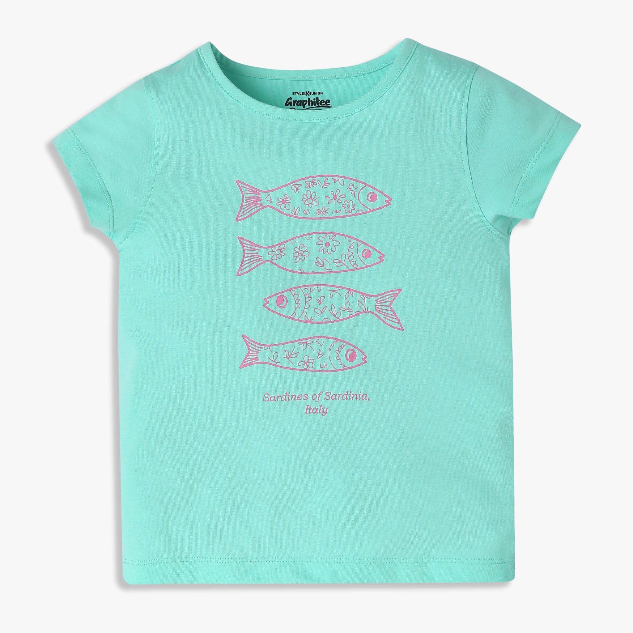 Girls Regular Fit Graphic Crew Neck T-Shirt