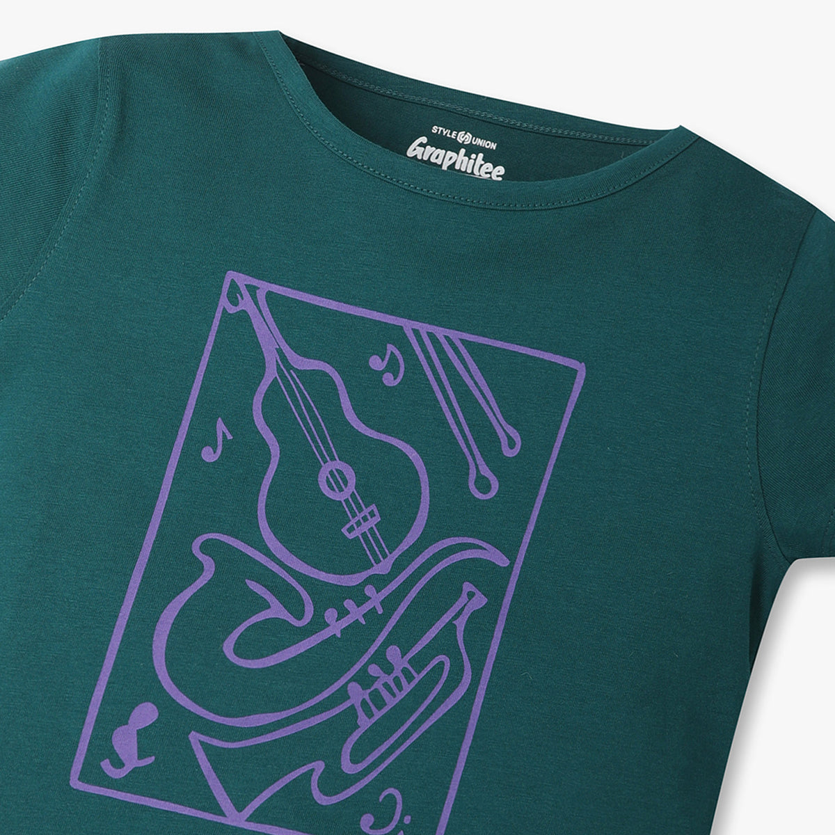 Girls Regular Fit Graphic Crew Neck T-Shirt