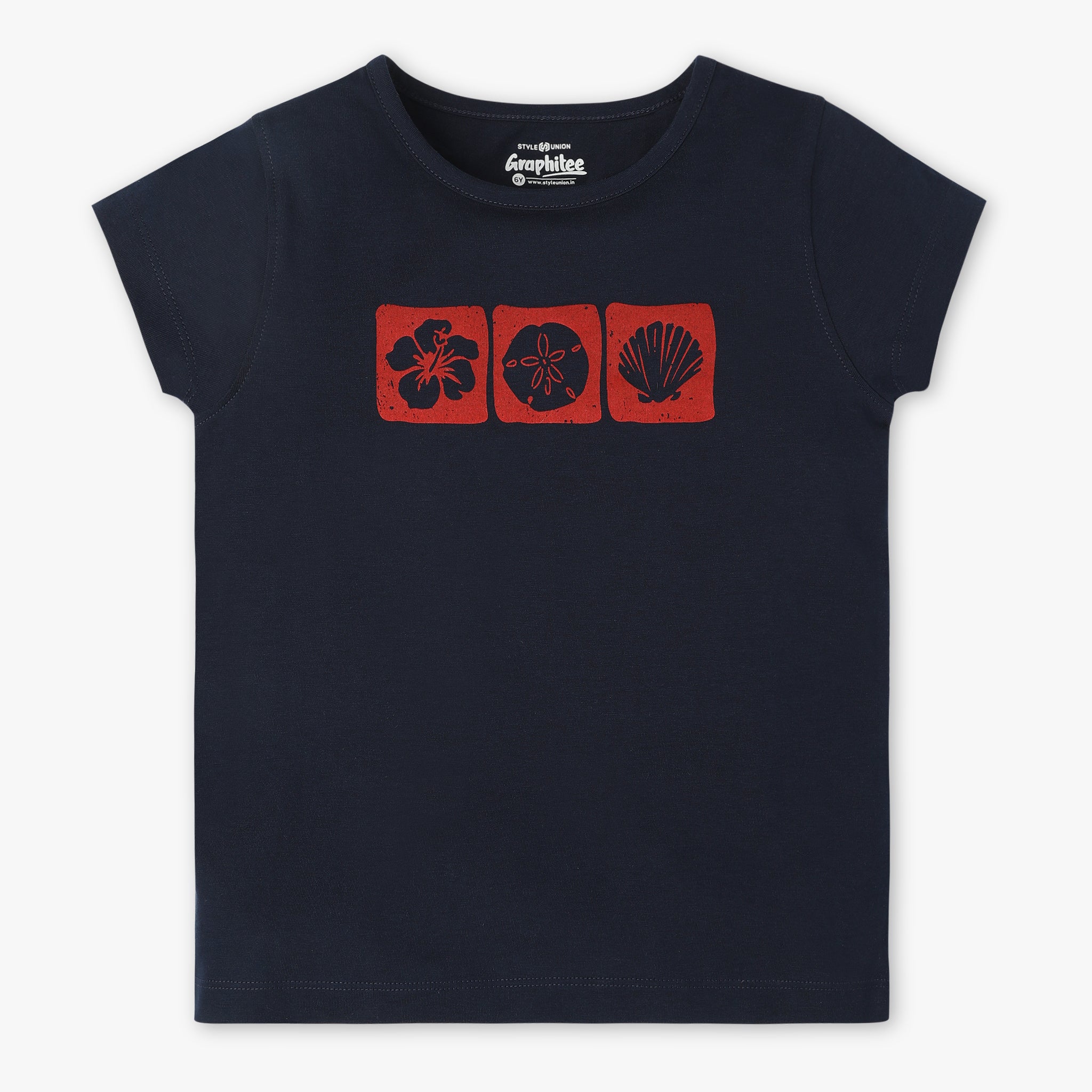 Girls Regular Fit Graphic Crew Neck Short Sleeve T-Shirt