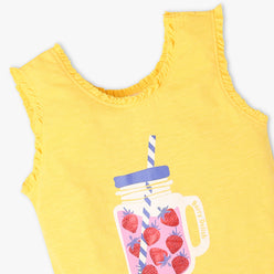 Girls Crew Neck "Fun Playtime Graphic T-Shirt | Basic Crew Neck Body with Half Sleeve | Regular Fit And Length | Breathable & Absorbent 100% Cotton Single Jersey Fabric"