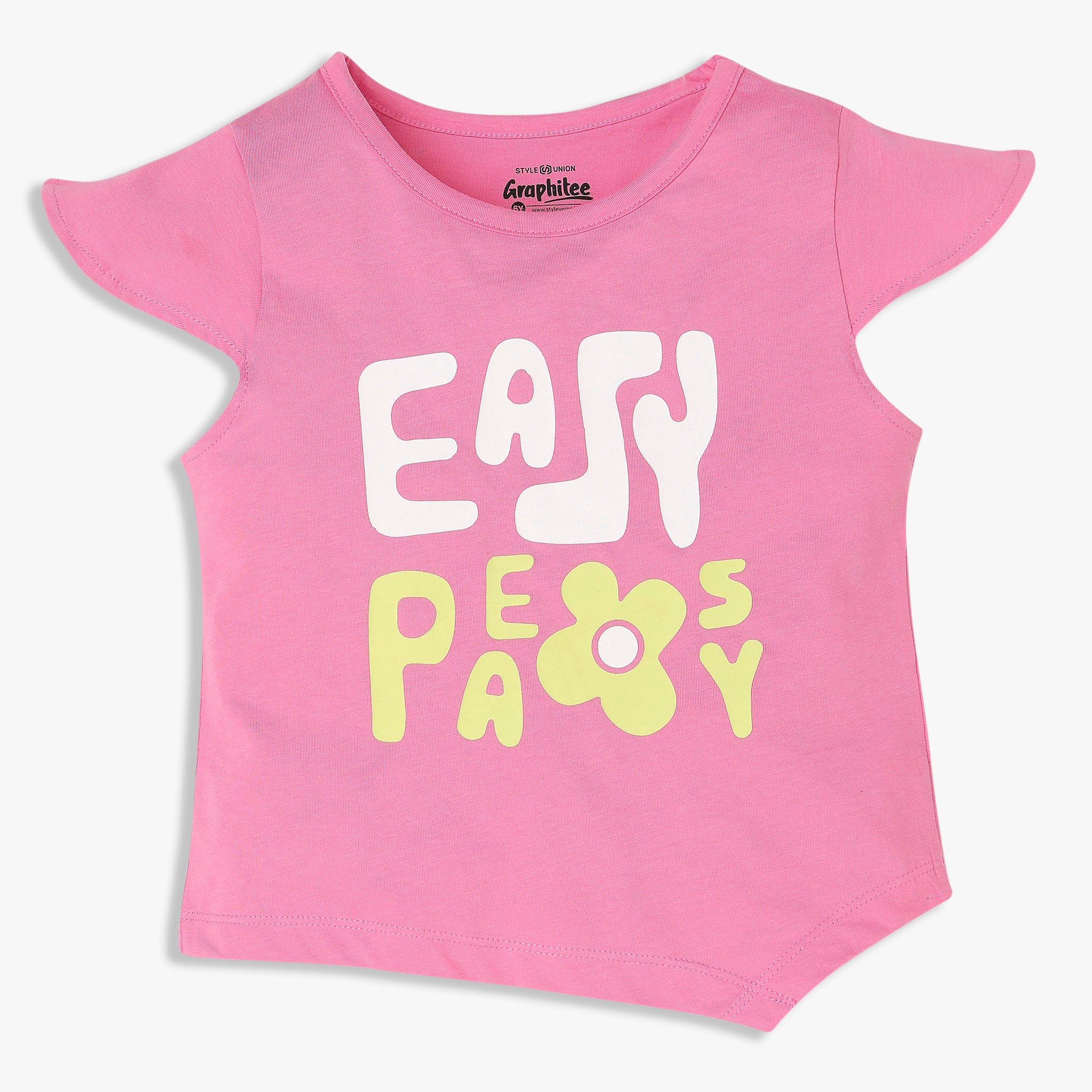 Girls Cotton Crew Neck Graphitee