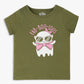 Girls Cotton Crew Neck Graphitee