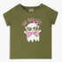 Girls Cotton Crew Neck Graphitee
