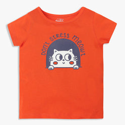 Girls Cotton Crew Neck Graphitee