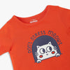 Girls Cotton Crew Neck Graphitee
