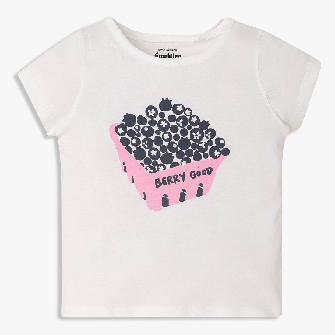 Girls Cotton Crew Neck Graphitee