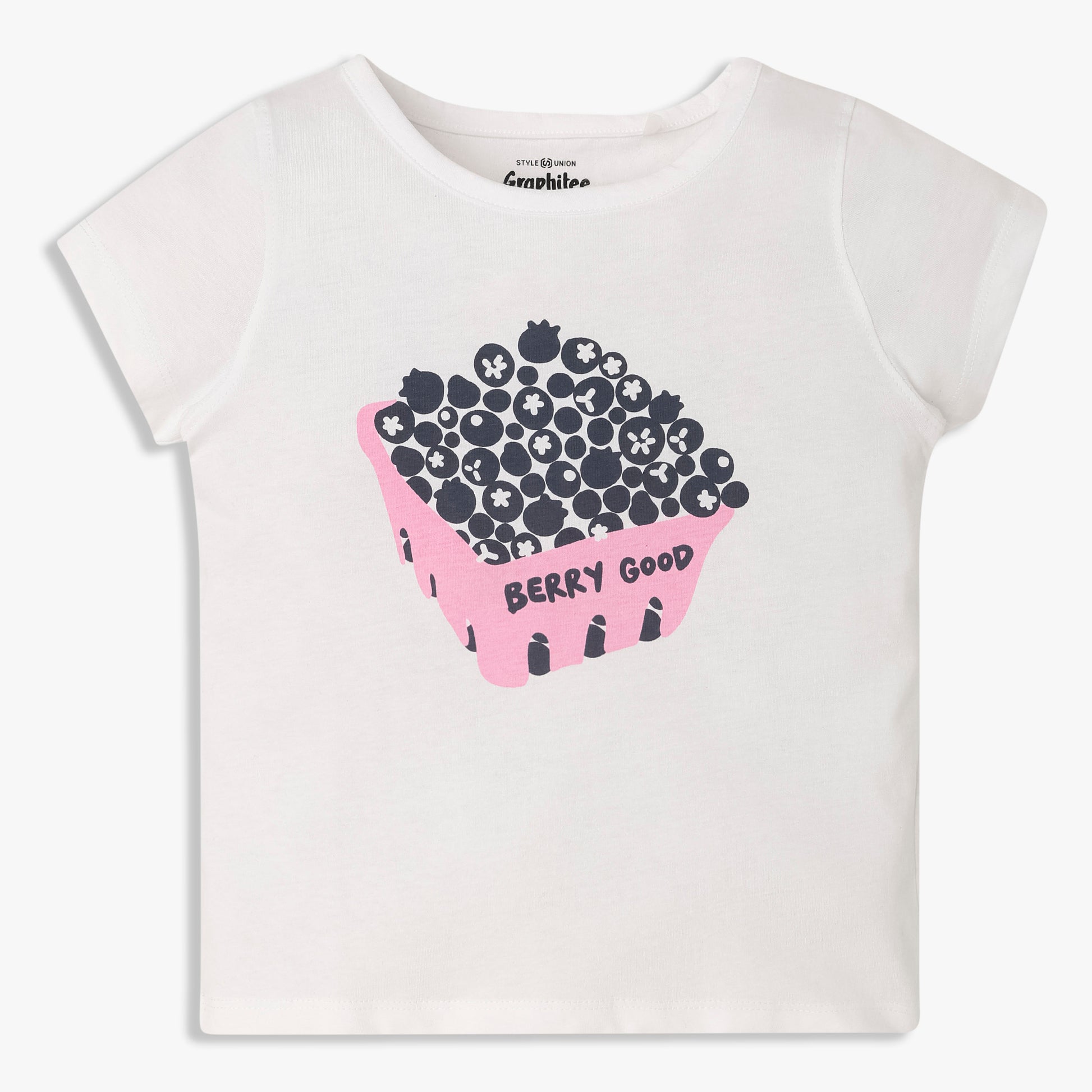 Girls Cotton Crew Neck Graphitee