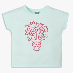 Girls Cotton Crew Neck Graphitee