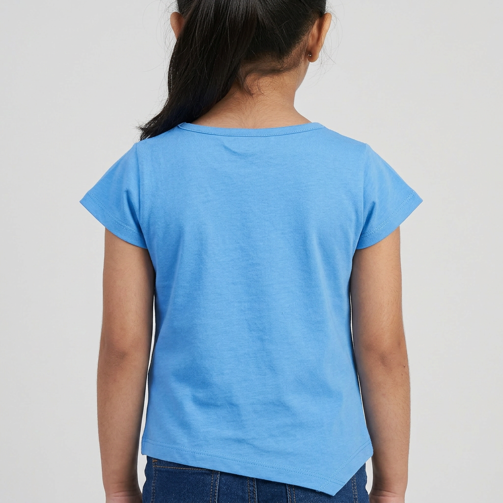 Girls Cotton Crew Neck Graphitee