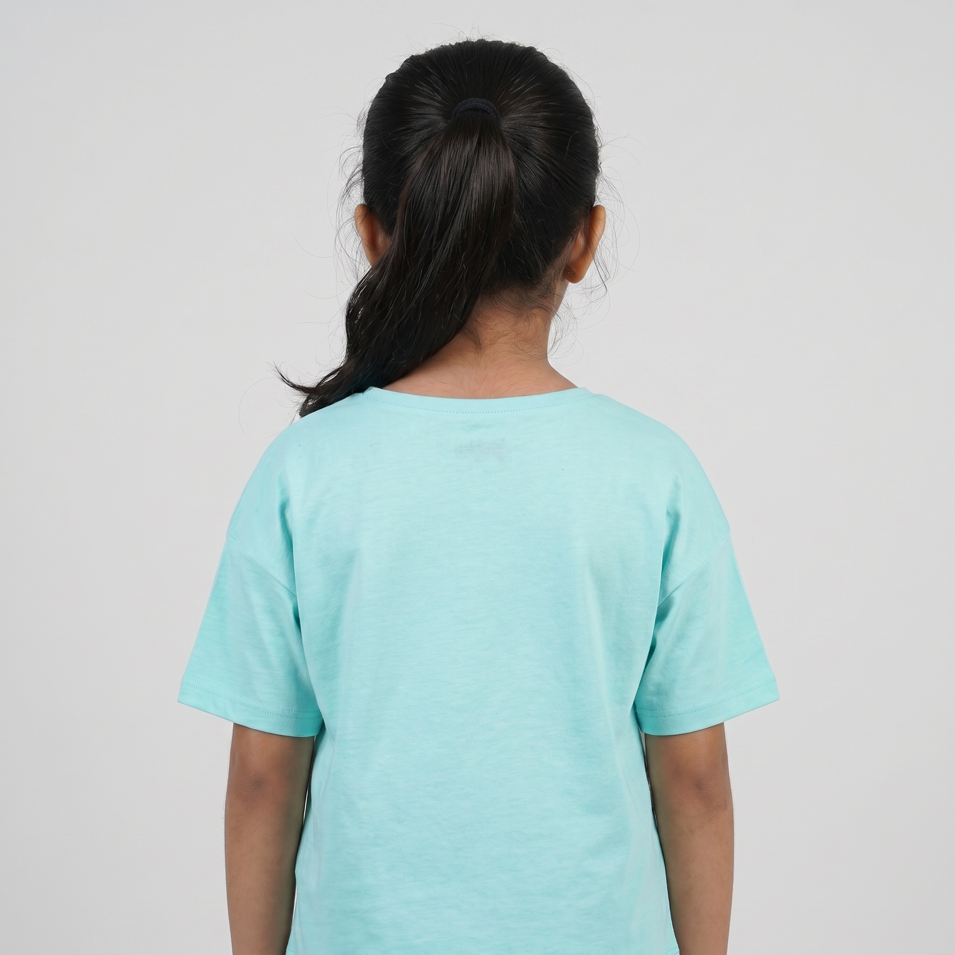Girls Cotton Crew Neck Graphitee