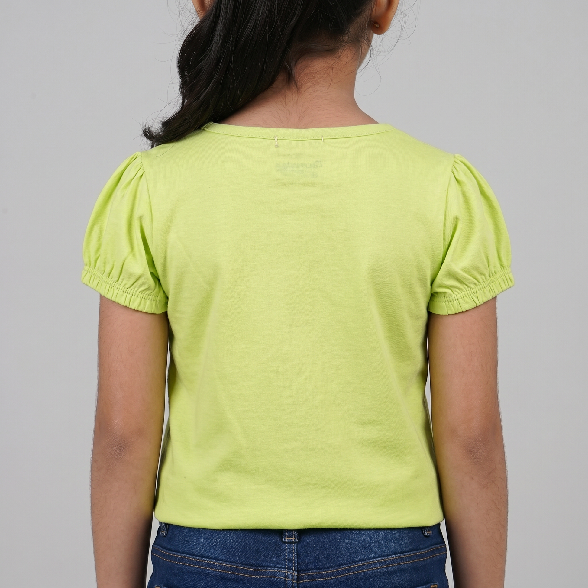 Girls Cotton Crew Neck Graphitee