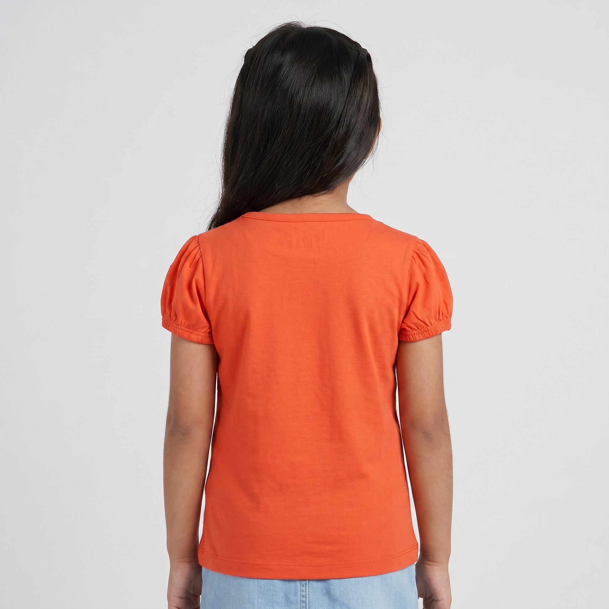 Girls Cotton Crew Neck Graphitee