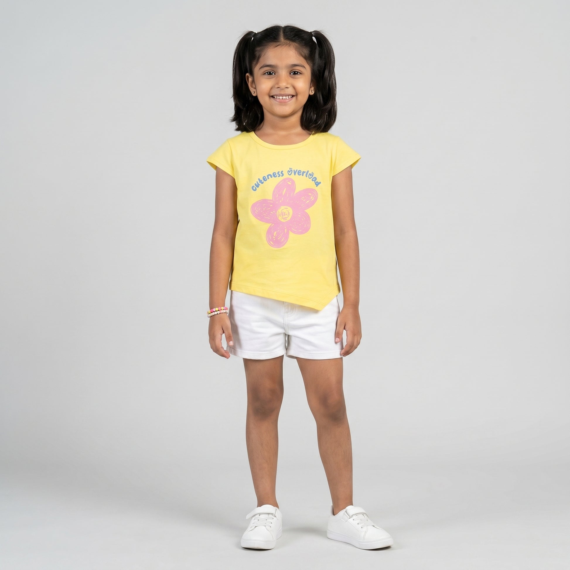 Girls Cotton Crew Neck Graphitee
