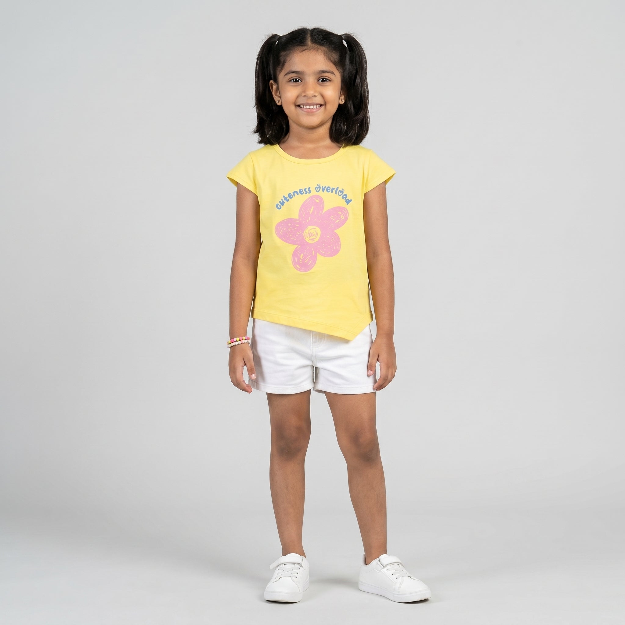 Girls Cotton Crew Neck Graphitee
