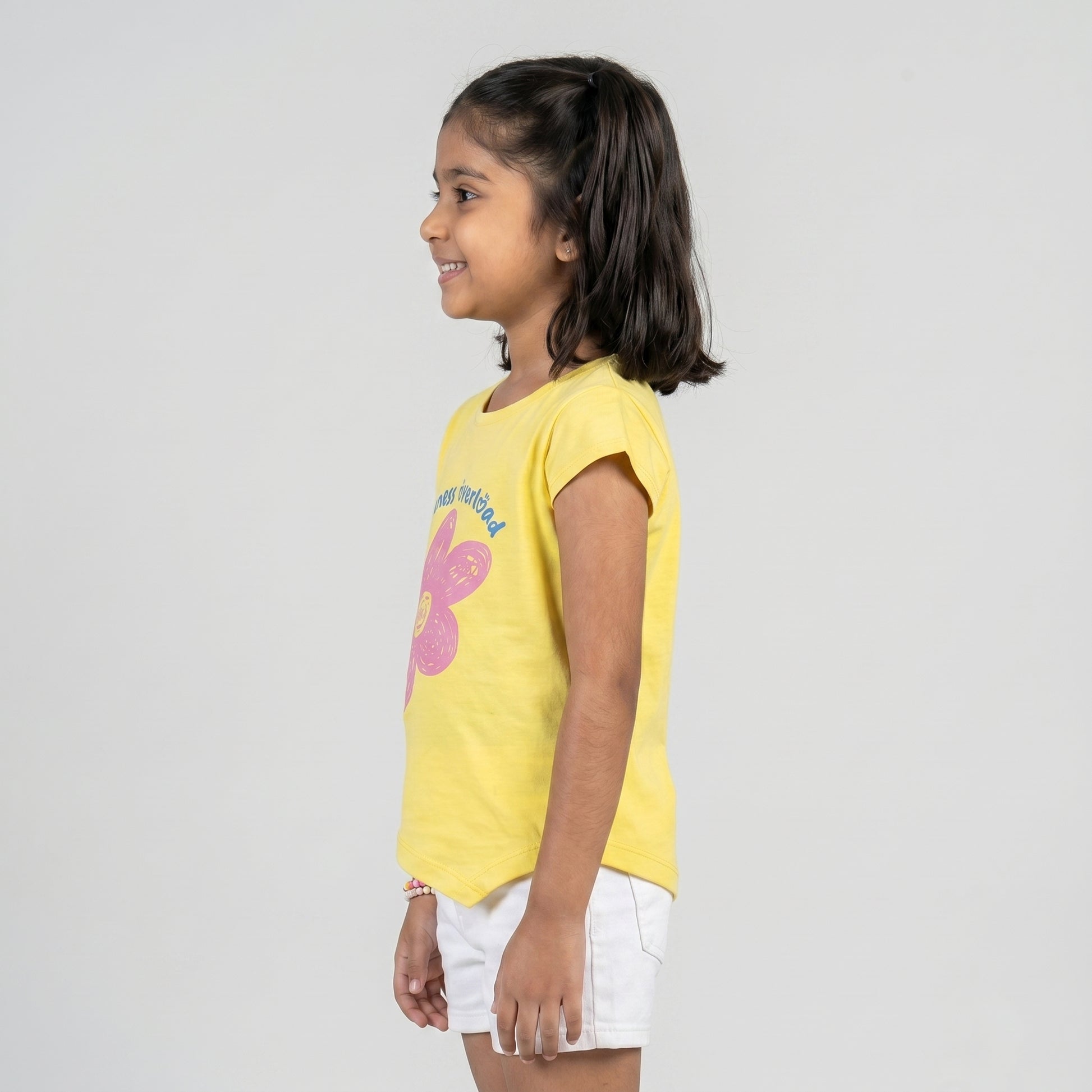 Girls Cotton Crew Neck Graphitee