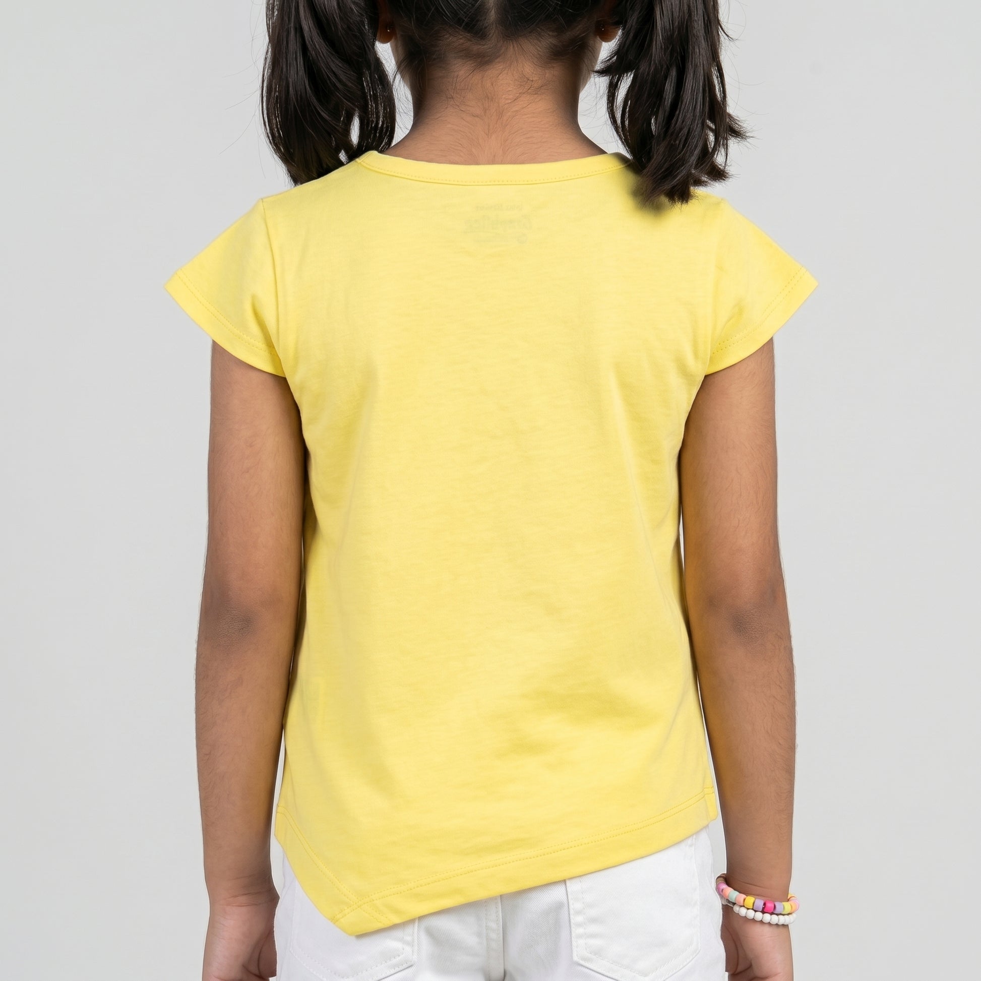 Girls Cotton Crew Neck Graphitee