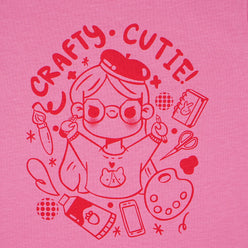 Girls Cotton Crew Neck Graphitee