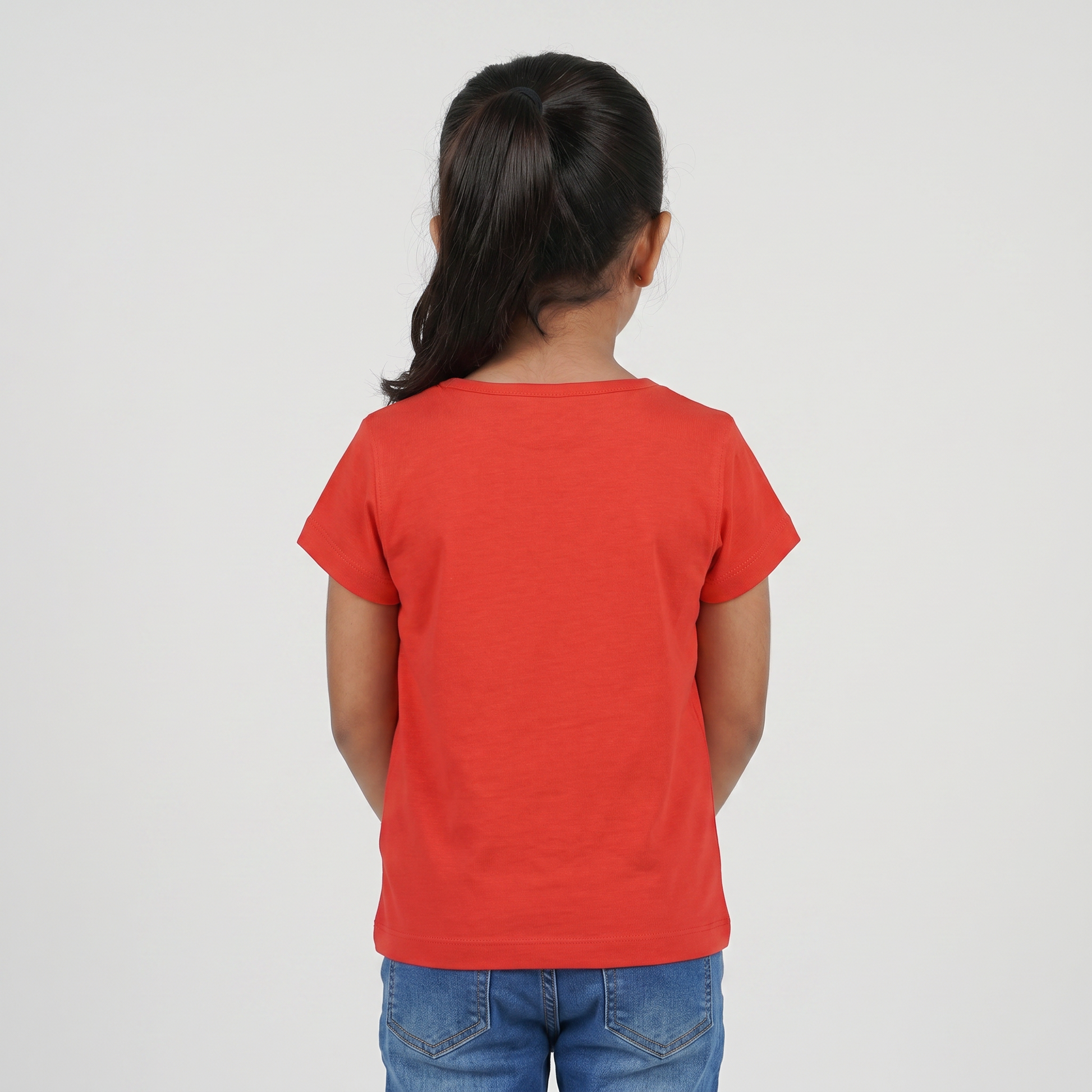 Girls Cotton Crew Neck Graphitee