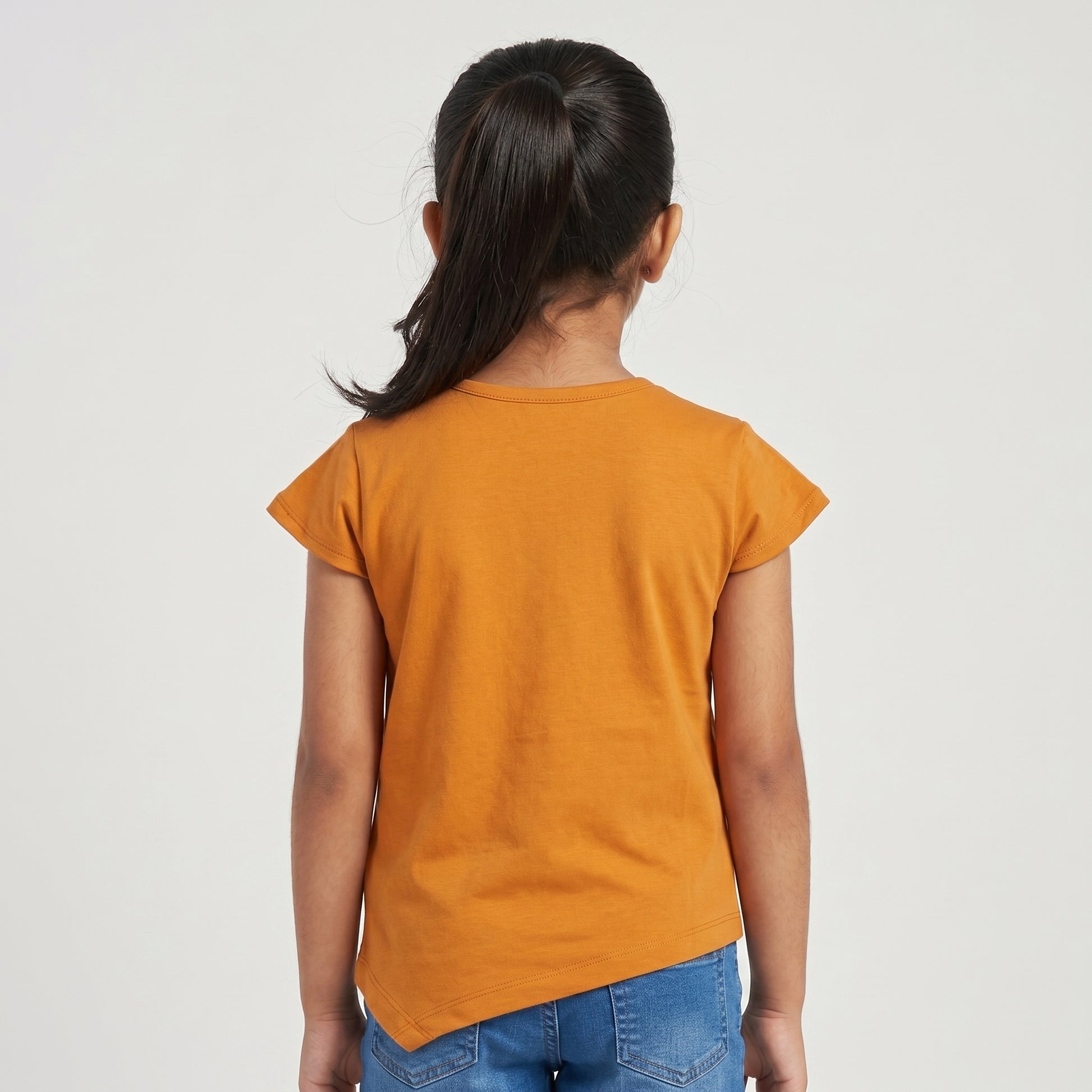 Girls Cotton Crew Neck Graphitee