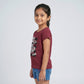Girls Cotton Crew Neck Graphitee