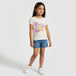 Girls Cotton Crew Neck Graphitee