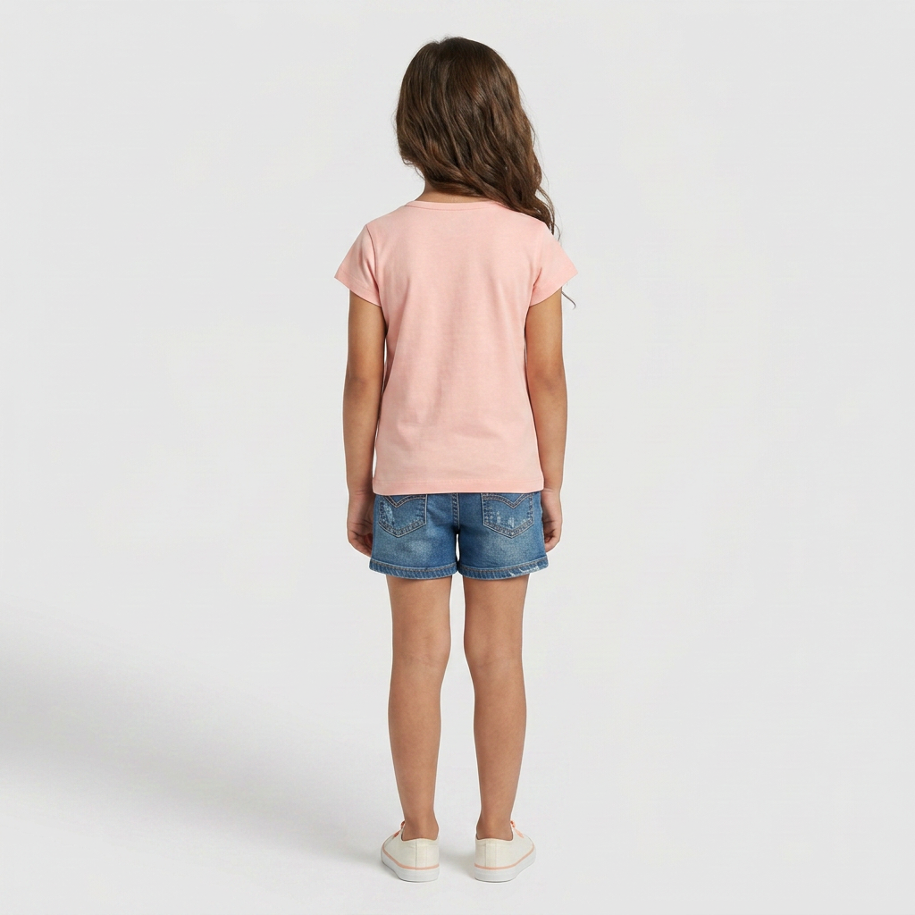 Girls Cotton Crew Neck Graphitee