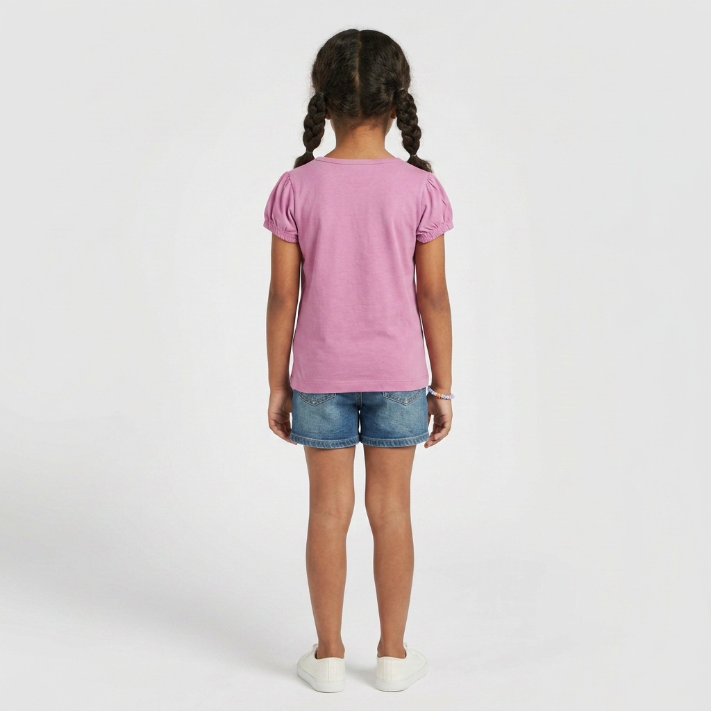 Girls Cotton Crew Neck Graphitee