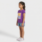 Girls Cotton Crew Neck Graphitee