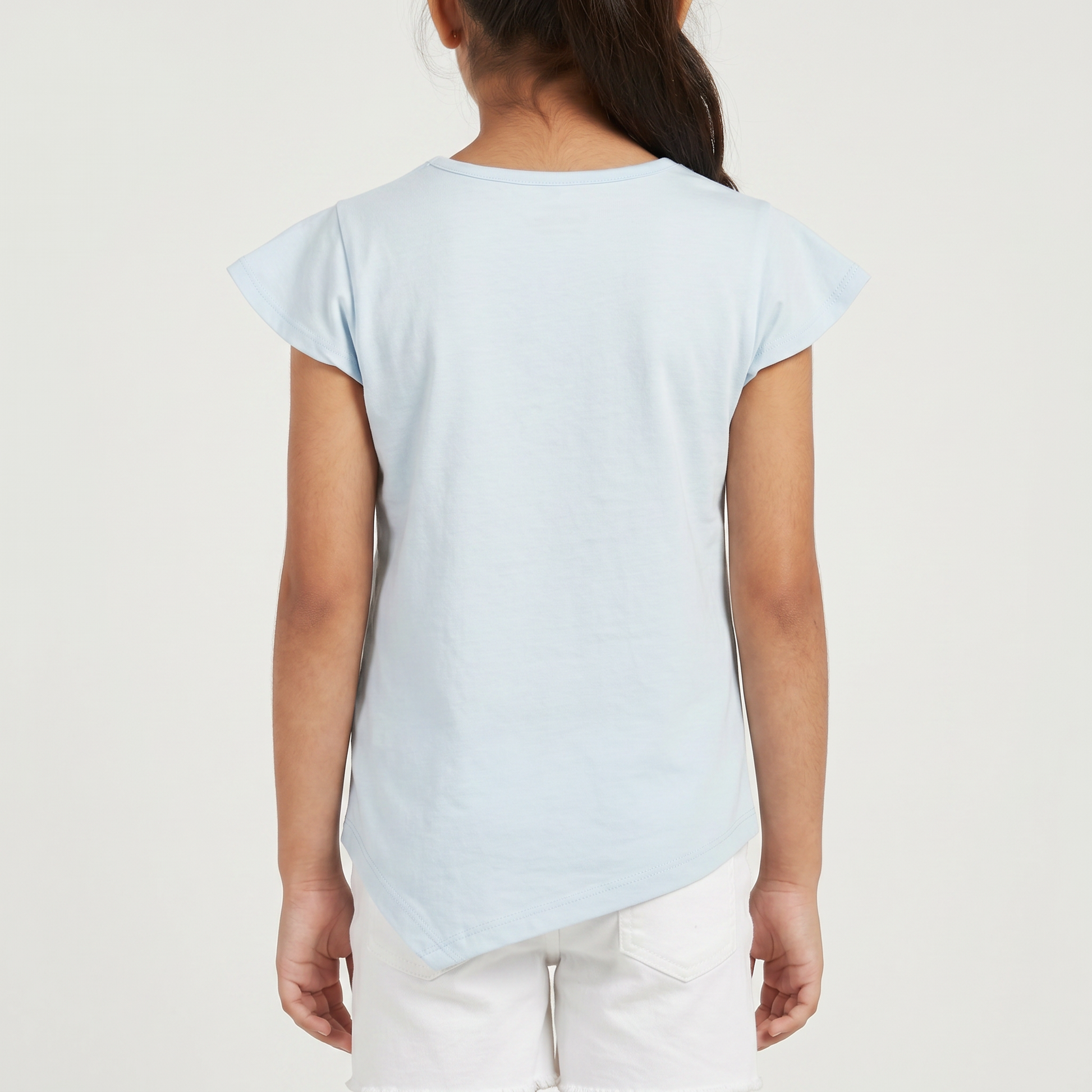 Girls Cotton Crew Neck Graphitee