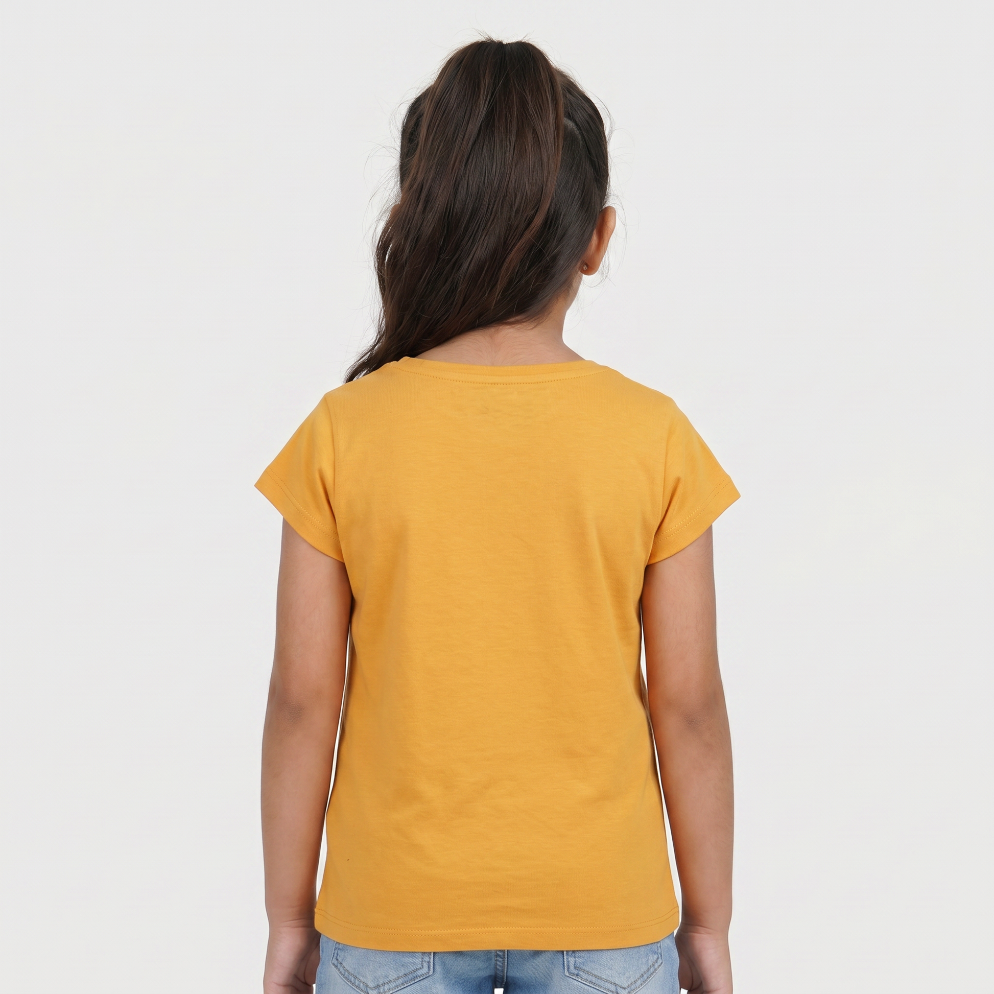 Girls Cotton Crew Neck Graphitee
