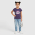 Girls Cotton Crew Neck Graphitee