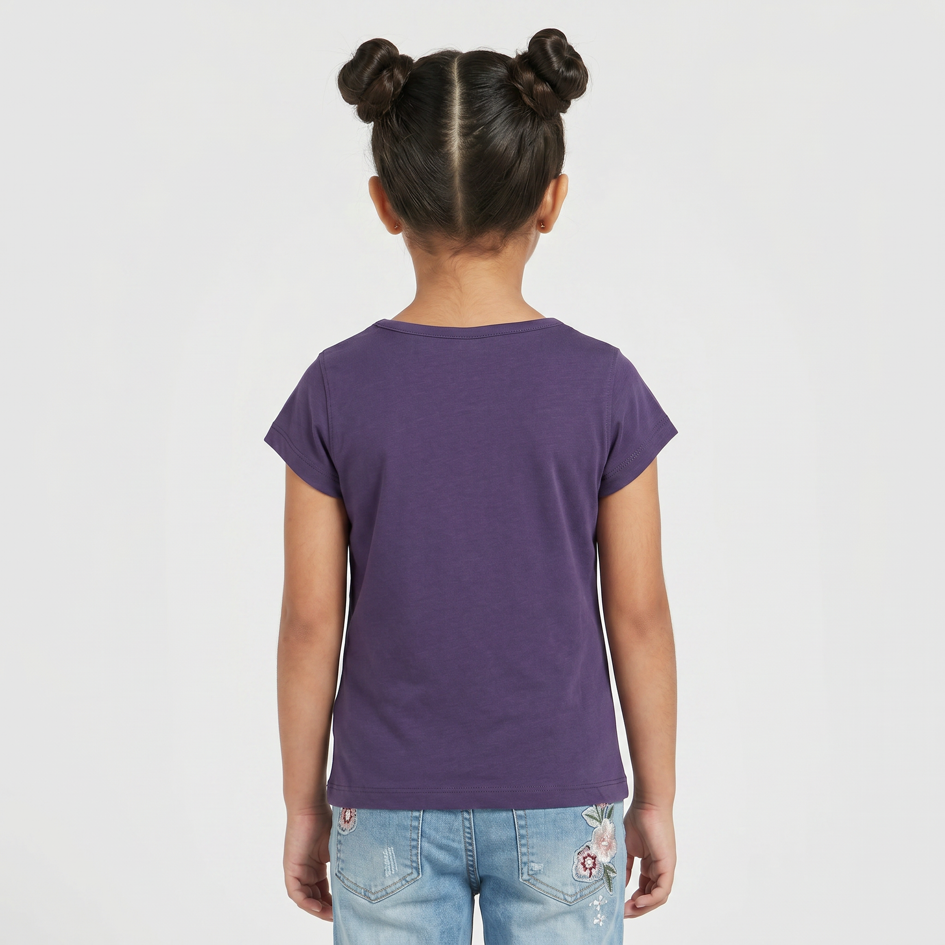 Girls Cotton Crew Neck Graphitee