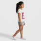 Girls Cotton Crew Neck Graphitee