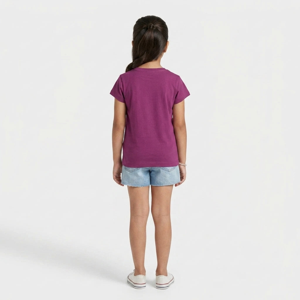 Girls Cotton Crew Neck Graphitee