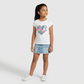 Girls Cotton Crew Neck Graphitee