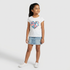 Girls Cotton Crew Neck Graphitee