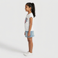 Girls Cotton Crew Neck Graphitee
