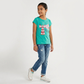 Girls Cotton Crew Neck Graphitee