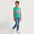Girls Cotton Crew Neck Graphitee