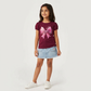 Girls Cotton Crew Neck Graphitee